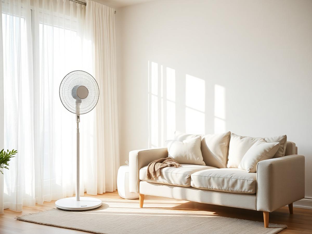 Ventilatore AriaCasa in un salotto minimal